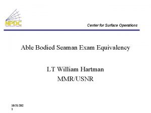 Center for Surface Operations Able Bodied Seaman Exam