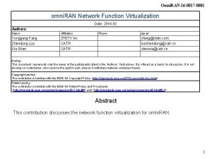 Omni RAN16 0017 0001 omni RAN Network Function