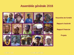 Assemble gnrale 2018 Nouvelles de Kendi Rapport dactivit