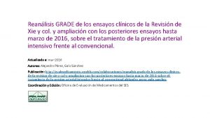 Reanlisis GRADE de los ensayos clnicos de la