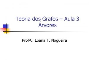 Teoria dos Grafos Aula 3 rvores Prof Loana