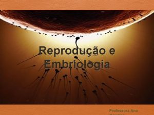 Reproduo e Embriologia Professora Ana Reproduo O que