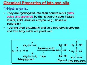 Chemical Properties of fats and oils oils 1