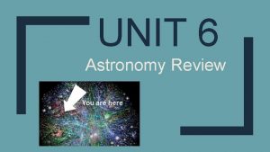 UNIT 6 Astronomy Review Which 2 scientists believed