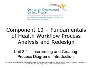 Component 10 Fundamentals of Health Workflow Process Analysis