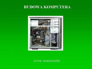 BUDOWA KOMPUTERA AUTOR ROMAN ROEK SPIS TRECI 1