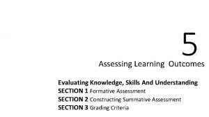 5 Assessing Learning Outcomes Evaluating Knowledge Skills And