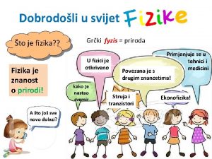 e Dobrodoli u svijet to je fizika Fizika