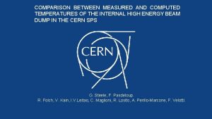 COMPARISON BETWEEN MEASURED AND COMPUTED TEMPERATURES OF THE