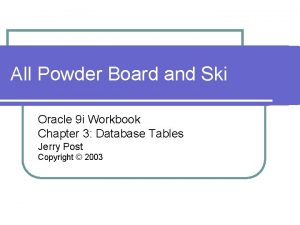 All Powder Board and Ski Oracle 9 i