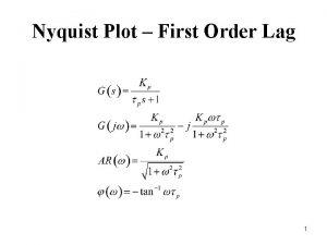 Nyquist Plot First Order Lag 1 Nyquist Plot