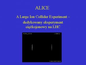 ALICE A Large Ion Collider Experiment dedykowany eksperyment
