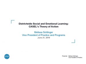 Districtwide Social and Emotional Learning CASELs Theory of