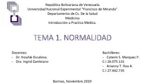 Repblica Bolivariana de Venezuela Universidad Nacional Experimental Francisco