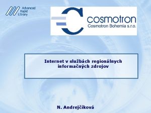 Internet v slubch regionlnych informanch zdrojov N Andrejkov
