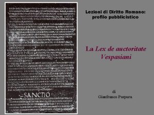 Anno Accademico 200304 Lezioni di Diritto Romano profilo