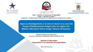 Projet ducation et Formation pour lEmployabilit Activit ducation