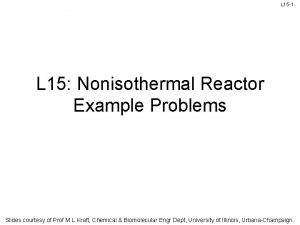 L 15 1 L 15 Nonisothermal Reactor Example