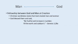 Man God Fellowship between God and Man at