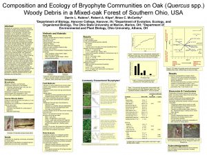 Composition and Ecology of Bryophyte Communities on Oak