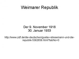 Weimarer Republik Der 9 November 1918 30 Januar