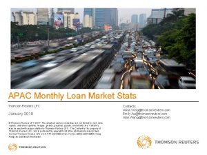 APAC Monthly Loan Market Stats Thomson Reuters LPC