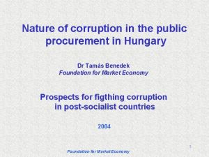 Nature of corruption in the public procurement in