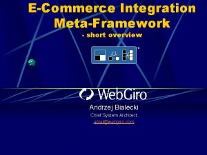 ECommerce Integration MetaFramework short overview TM Andrzej Bialecki