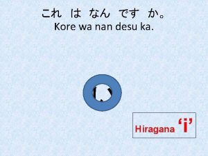 Kore wa nan desu ka Hiragana i Kore