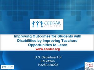 Improving Outcomes for Students with Disabilities by Improving