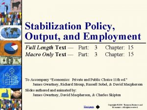 Stabilization Policy Output and Employment Full Length Text