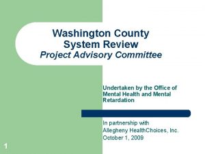 Washington County System Review Project Advisory Committee Undertaken