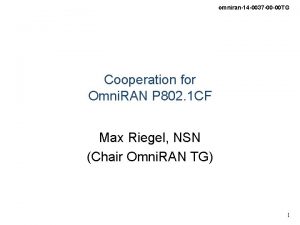 omniran14 0037 00 00 TG Cooperation for Omni