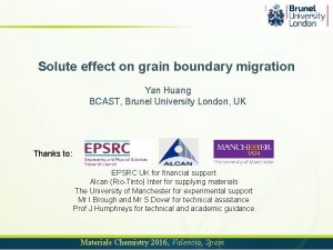 Solute effect on grain boundary migration Yan Huang