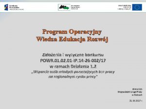 Program Operacyjny Wiedza Edukacja Rozwj Zaoenia i wytyczne