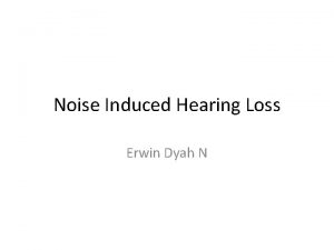 Noise Induced Hearing Loss Erwin Dyah N KEBISINGAN