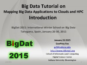 Big Data Tutorial on Mapping Big Data Applications