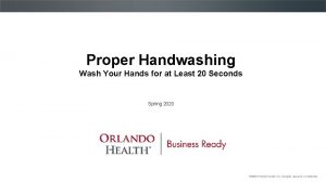 Proper Handwashing Wash Your Hands for at Least