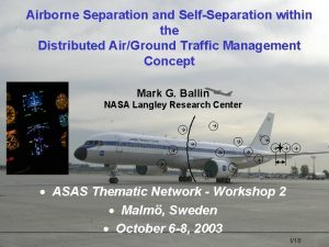 Airborne Separation and SelfSeparation within the Distributed AirGround