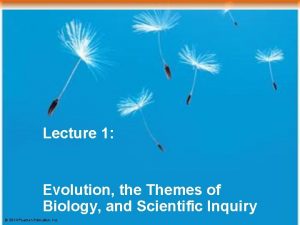 Lecture 1 Evolution the Themes of Biology and