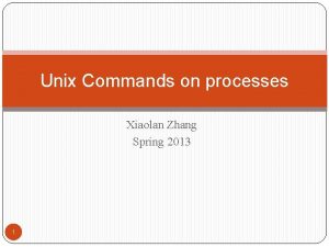 Unix Commands on processes Xiaolan Zhang Spring 2013