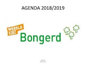 AGENDA 20182019 Agenda 2018 2019 Augustus Maandag Dinsdag