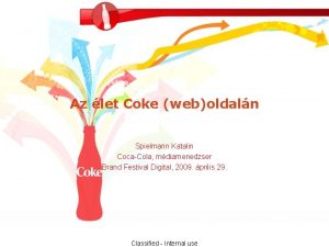 Az let Coke weboldaln Spielmann Katalin CocaCola mdiamenedzser