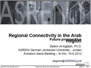 Regional Connectivity in the Arab Future prospective Region