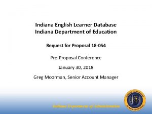 Indiana English Learner Database Indiana Department of Education