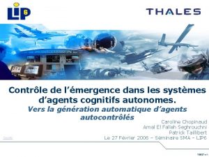 Contrle de lmergence dans les systmes dagents cognitifs