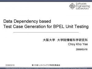 Data Dependency based Test Case Generation for BPEL