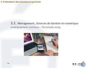 2 Prsentation des nouveaux programmes 2 1 Management