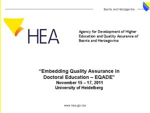 Bosnia and Herzegovina Agency for Development of Higher