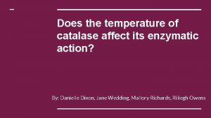 Does the temperature of catalase affect its enzymatic